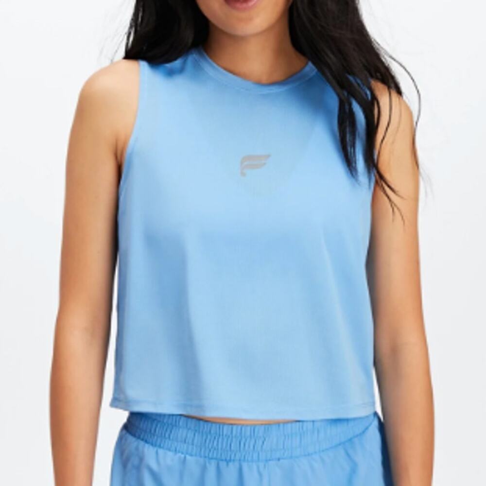 Fabletics Phoenix Breathe Muscle Light Blue Tank Top Island Escape NEW XL Shirt